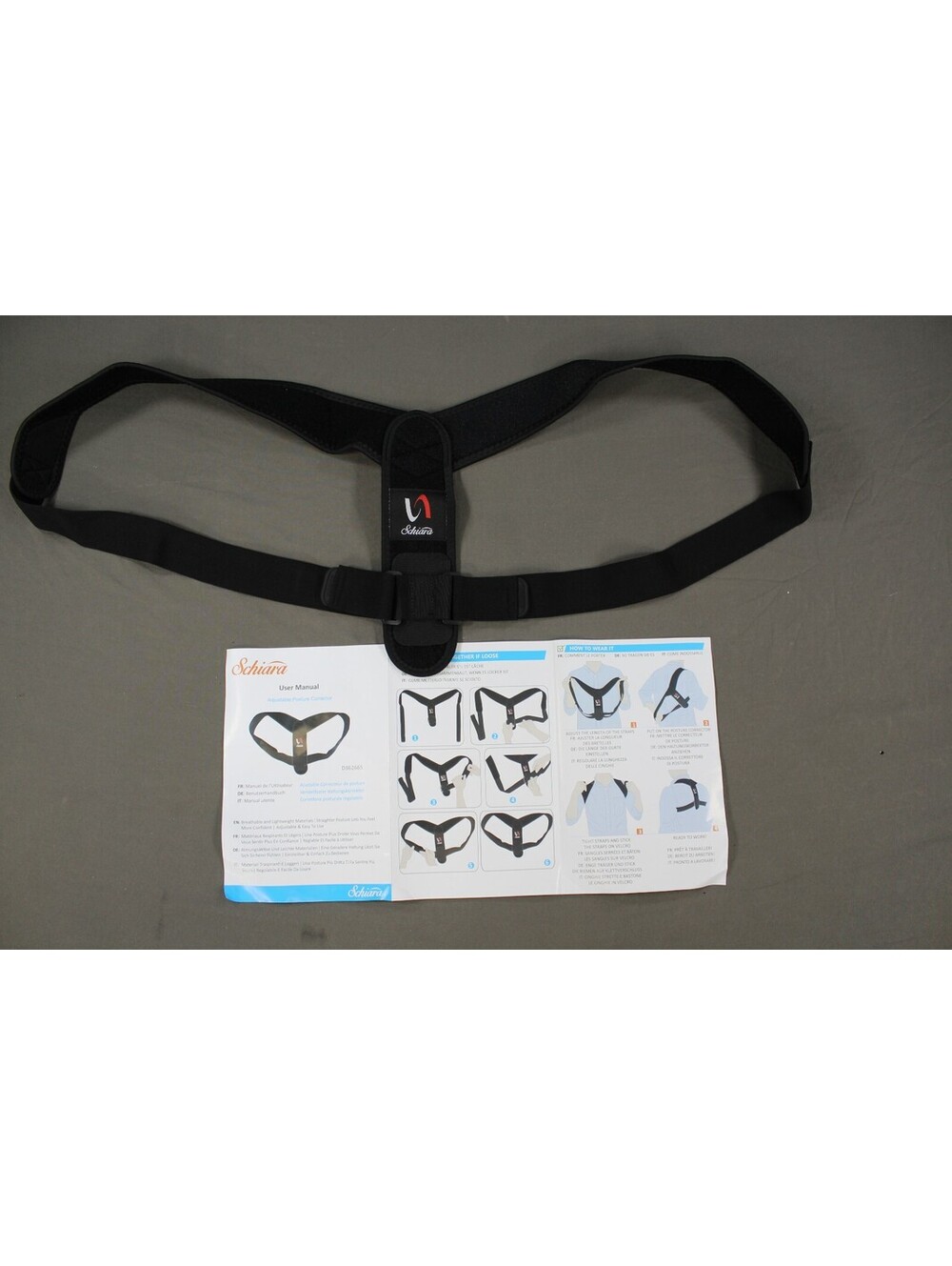 Schiara Posture Corrector Adjustable Back Brace Med